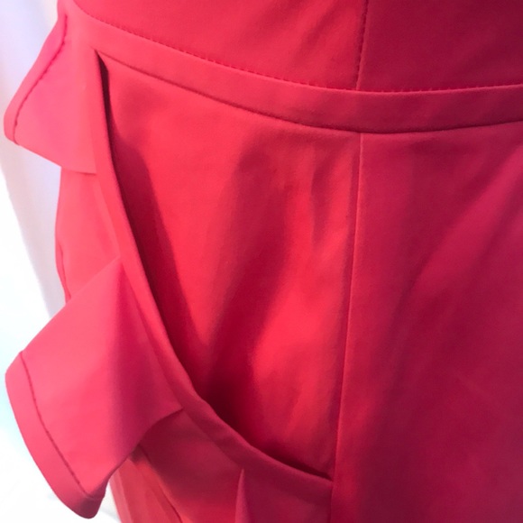 J. Crew hot pink strapless dress w/ ruffle pockets - Picture 3 of 5